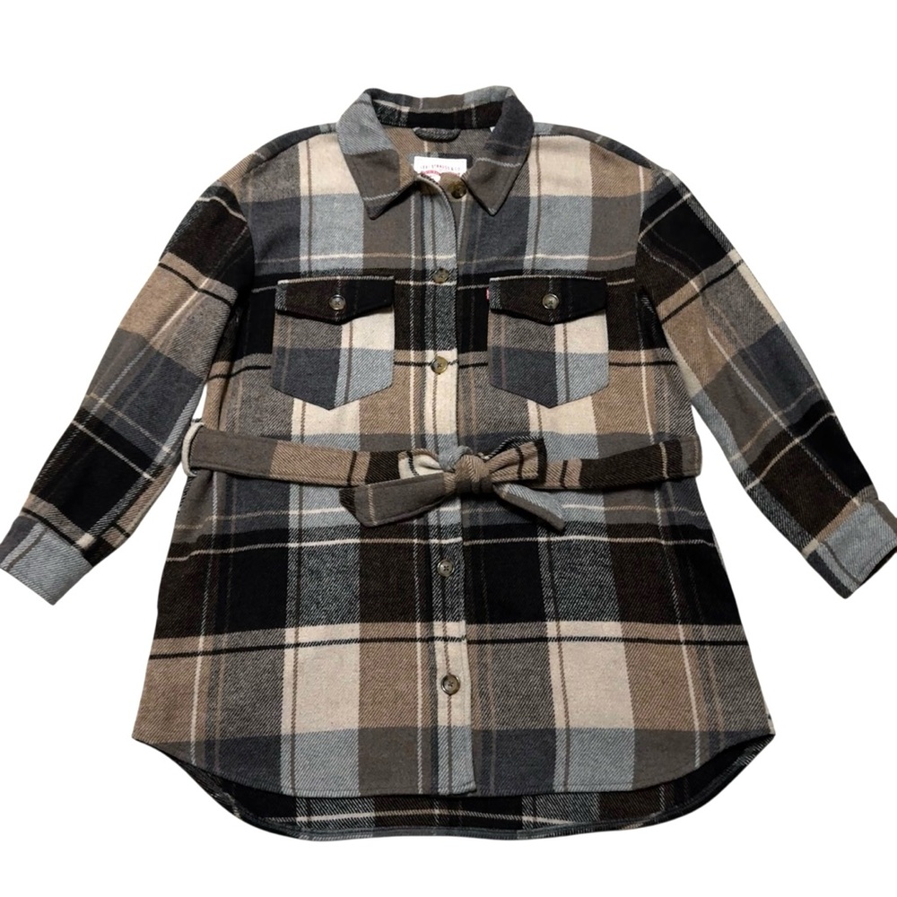 LEVI’S Plaid Belted Shirt Jacket Women’s Size XL